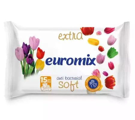 Влажные салфетки EUROMIX,в пачке 15штук